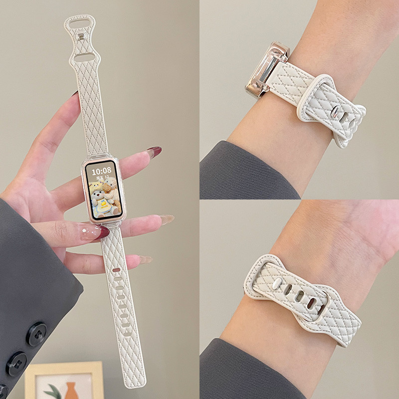 เคสพีซีโปร่งใส + สายซิลิโคนสําหรับสมาร์ทวอทช์ Huawei Band 10 9 8 แถบยาง Creen Protector ฝาครอบอุปกรณ์เสริมสําหรับ Huawei Band 10 9 8 NFC
