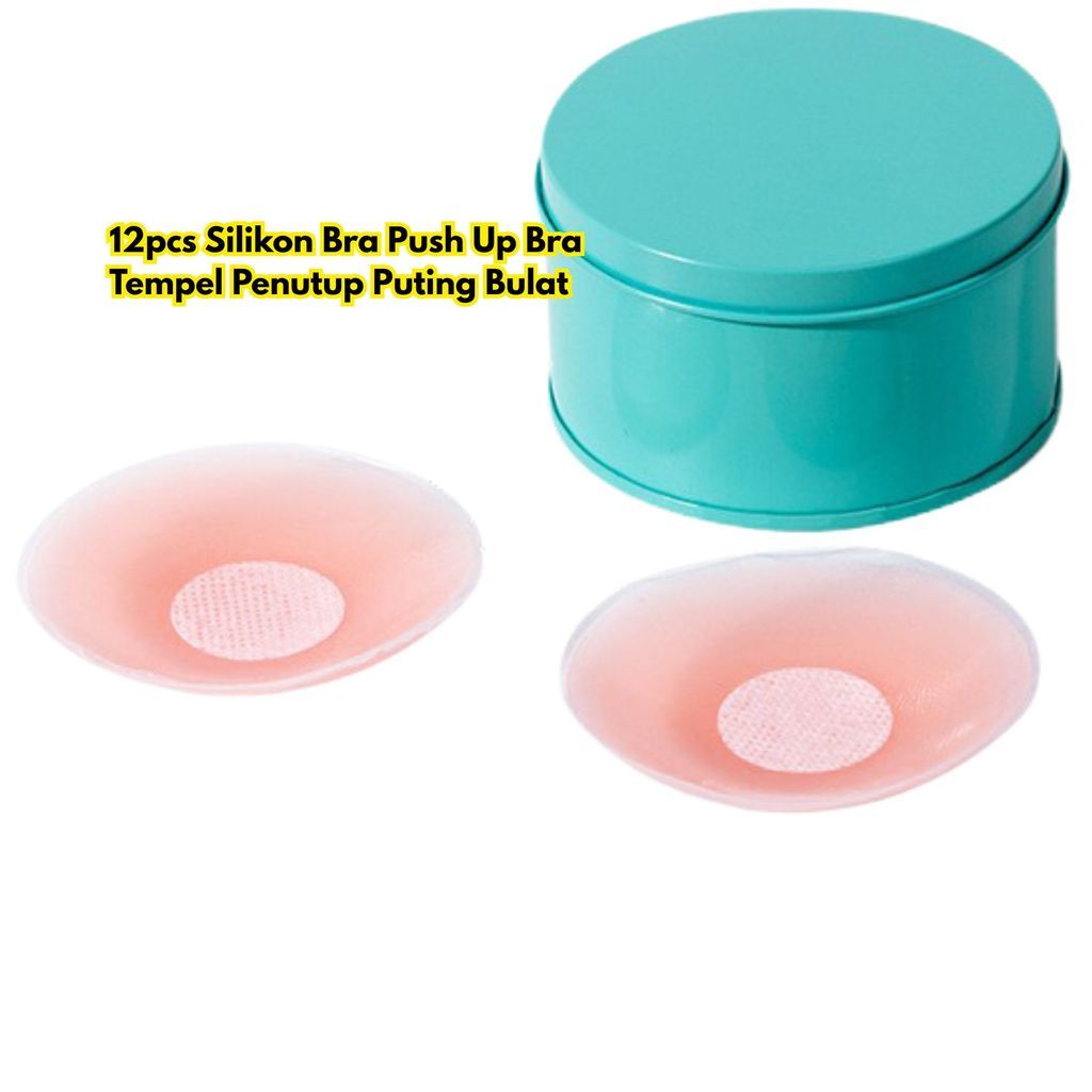 12 ชิ้นซิลิโคน Bra จุกนม Stick-On Round Up Push Cover BR356