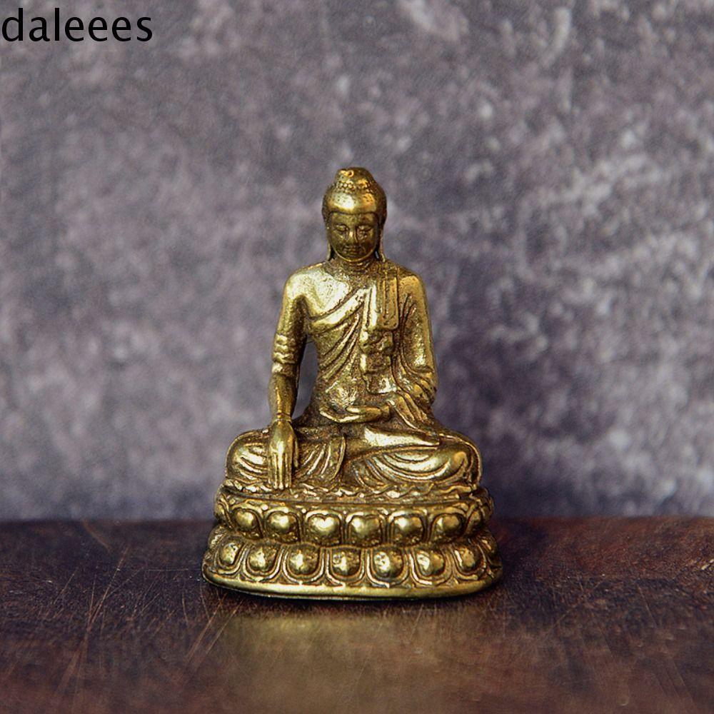 DALEEES รูปปั้นศากยมุนี Fengshui ทําความสะอาดง่ายตกแต่งรถออกแบบเฉพาะสําหรับคอลเลกชันบูชาโบราณแบบพกพา