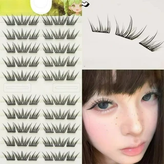 DlY แต่ละคลัสเตอร์ Blue Tears ธรรมชาติหนา Lashes Extension แถบขนตาปลอมขนตาส่วนบุคคล