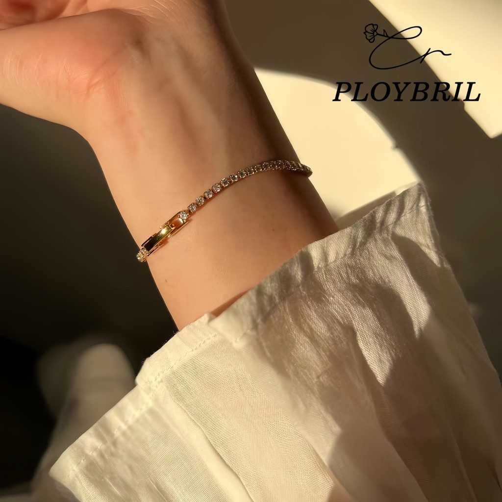 PLOYBRIL จากไทย 1วันถึง💕  สร้อยข้อมือซิร์คอน | ดีไซน์เรียบง่าย สำหรับสุภาพสตรี S018