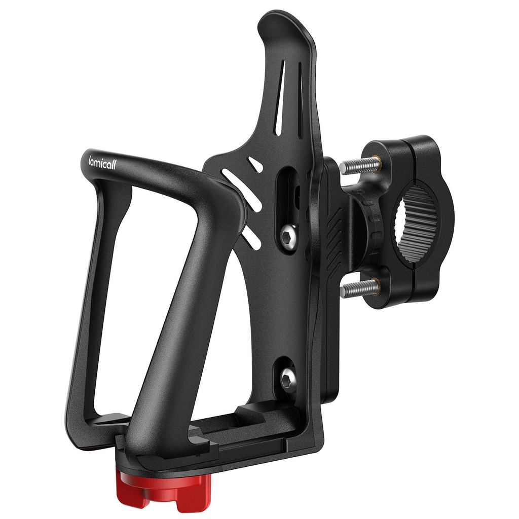 Lamicall Motorcycle Drink Holder: Easy to install, this 360-degree rotating holder fits bottles and 
