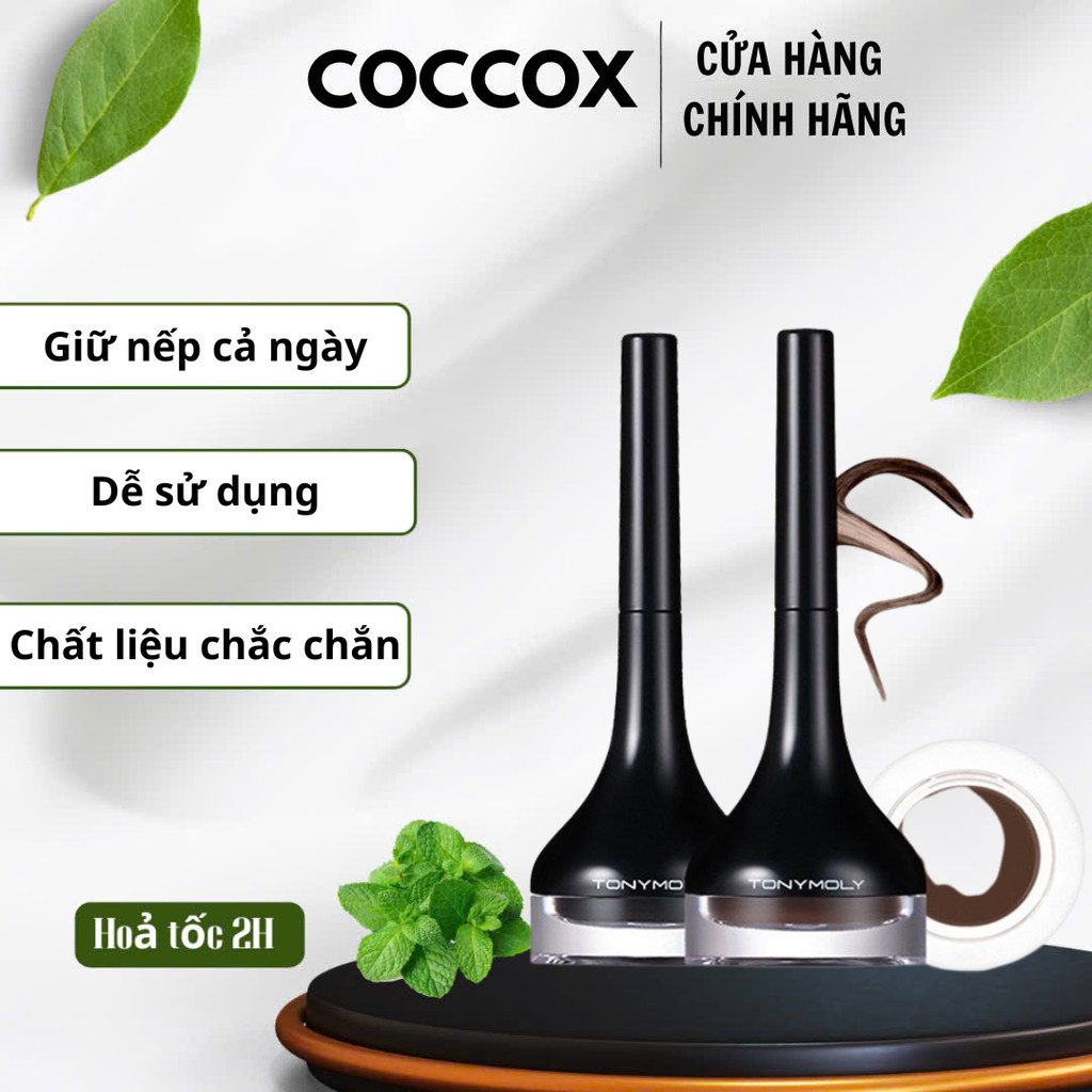 Tonymoly Backstage Gel Eyeliner พร้อมแปรงคุณภาพสูงเฉพาะสําหรับแต่งหน้าแห้งเร็ว กันน้ํา