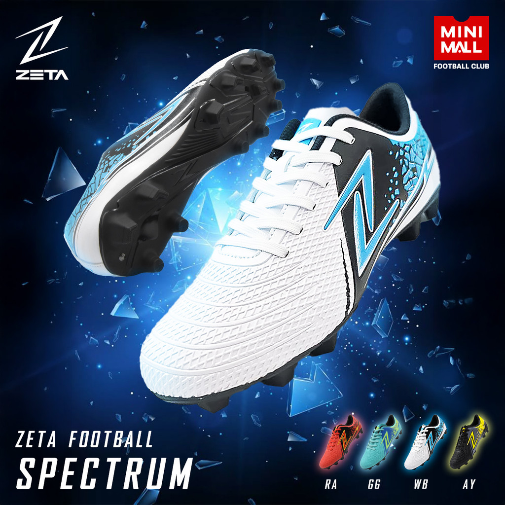 รองเท้าสตั๊ด ZETA รุ่น SPECTRUM รหัส ZTFSCO5 รองเท้าฟุตบอล หนังสังเคราะห์ ทนทานต่อแรงอัด ไม่อมน้ำ น้