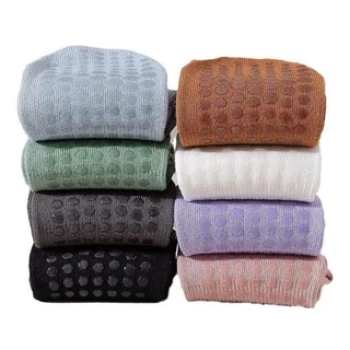 ✨สุดคุ้มเซ็ต! ถุงเท้าโยคะ\พิลาทิสกันลื่น | Cotton ระบายอากาศได้ดี | จุดยางซิลิโคนกันลื่น |มีหลายสีให้เลือก ถุงเท้าฟิตเนส