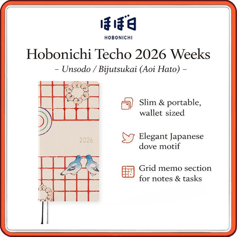 Hobonichi Techo 2026 Weeks Japanese Version Geisodo / Bijutsukai (Aoi Hato) April start Weekly Plann