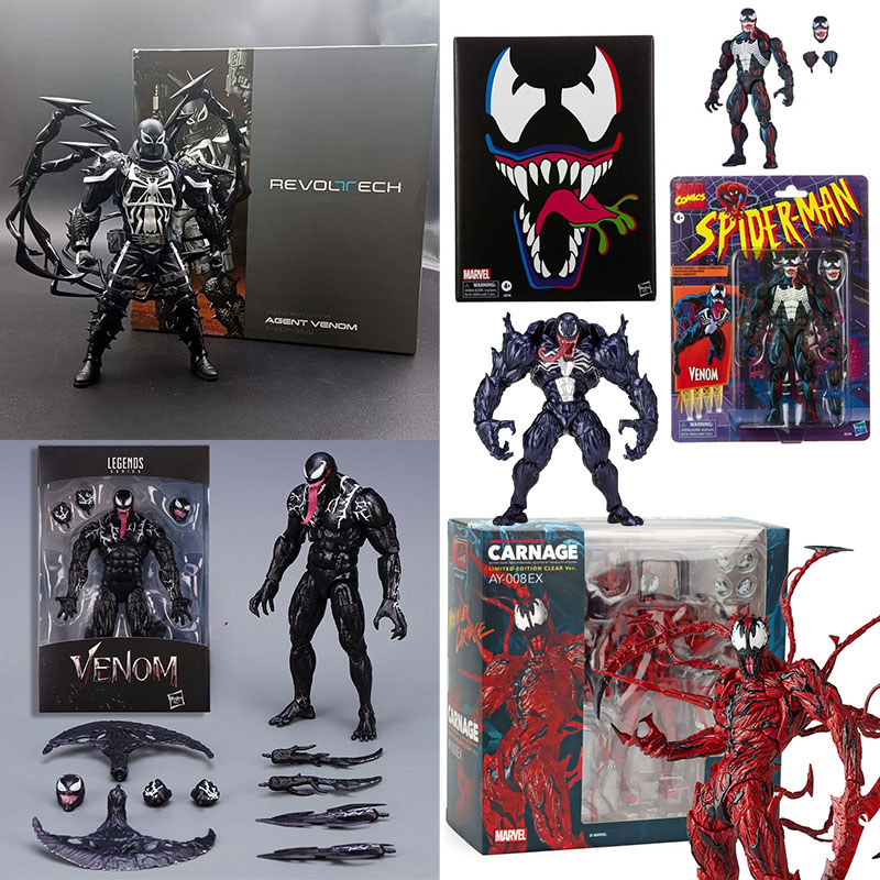 Revoltech Agent Venom Action Figure SHF Carnage Agent Venom Movable Joint Model Collections