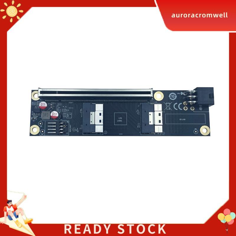 In Stock 2 พอร์ต PCIE 4.0 16X ถึง SFF-8654 การ์ดอะแดปเตอร์สําหรับกราฟิกการ์ด GPU SFF-8654-8i Riser ก