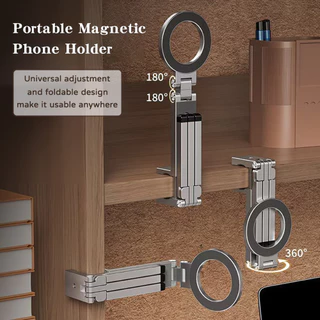 ที่วางโทรศัพท์แม่เหล็ก Carabiner-Mounted Phone Tripod ขาตั้งสมาร์ทโฟน แรงดึงดูดแม่เหล็กสองด้าน เล็ก