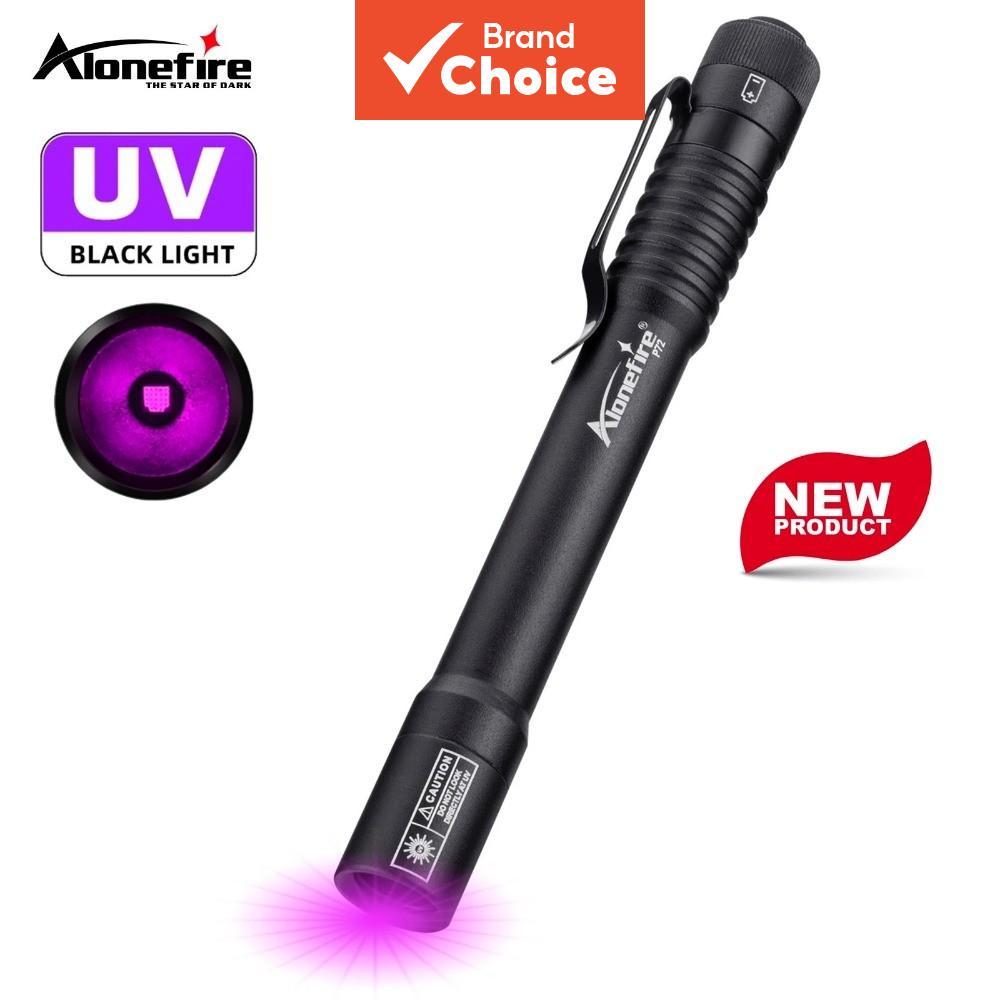Alonefire P72 ไฟฉาย LED UV ขนาดเล็ก 365/395nm, เครื่องหมายที่มองไม่เห็น Blacklight สําหรับการตรวจจับ