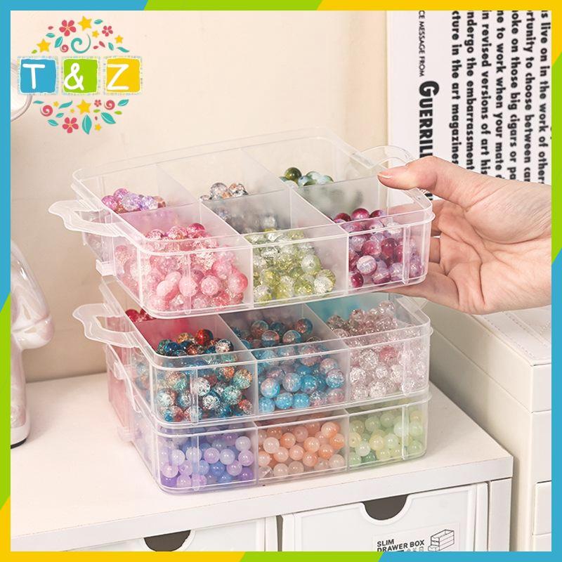 [T&Z] 1/2/3/4 ชั้นโปร่งใสปรับ Staablepartment Slot กล่องเก็บพลาสติกสําหรับจัดระเบียบของเล่นเครื่องปร