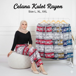Celana Kulot Panjang Unisex Pria Wanita Bahan Rayon High Waist Adem Nyaman Dipakai Size L XL XXL Big Size Loose Fit Trendy | Zavera