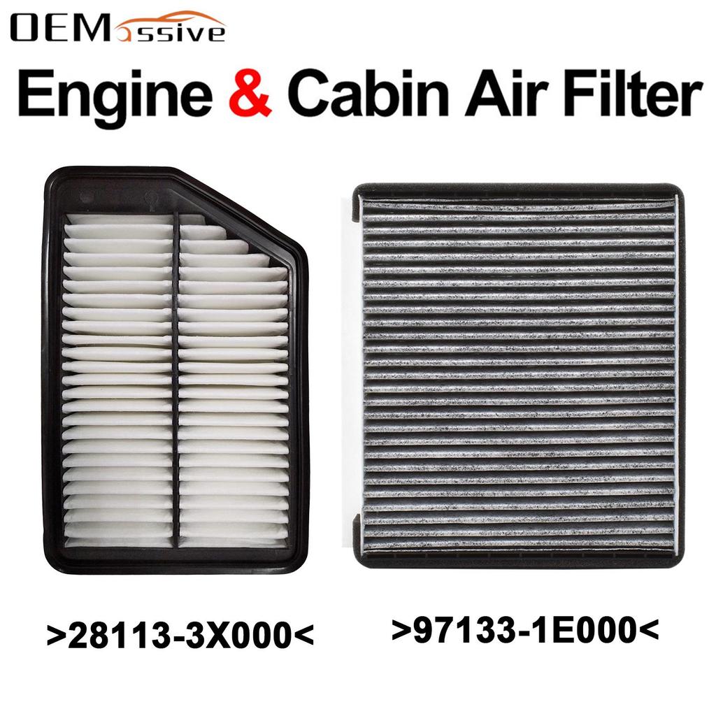 28113-3X000 97133-2H000 Combo ชุดเครื่องยนต์ Cabin Pollen Air Filter สําหรับ Hyundai Elantra GT Kia 
