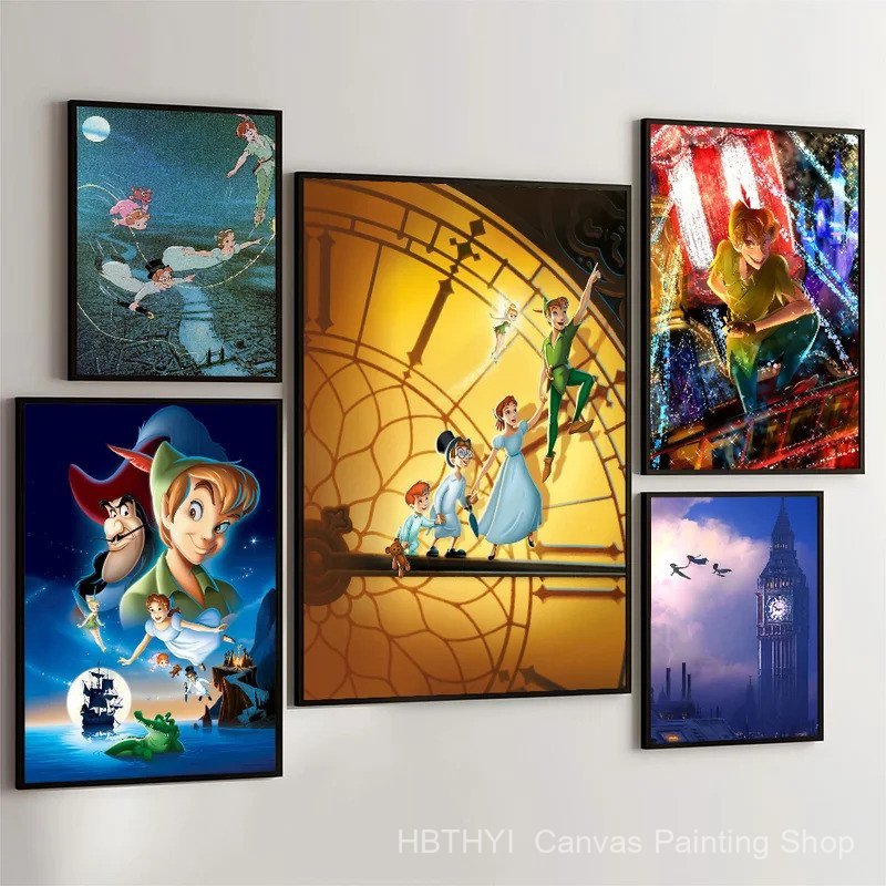 1PC P-Peter Pan โปสเตอร์ภาพยนตร์โปสเตอร์ Retro กระดาษคราฟท์ DIY Room Bar Cafe Aesthetic Art ภาพวาด T