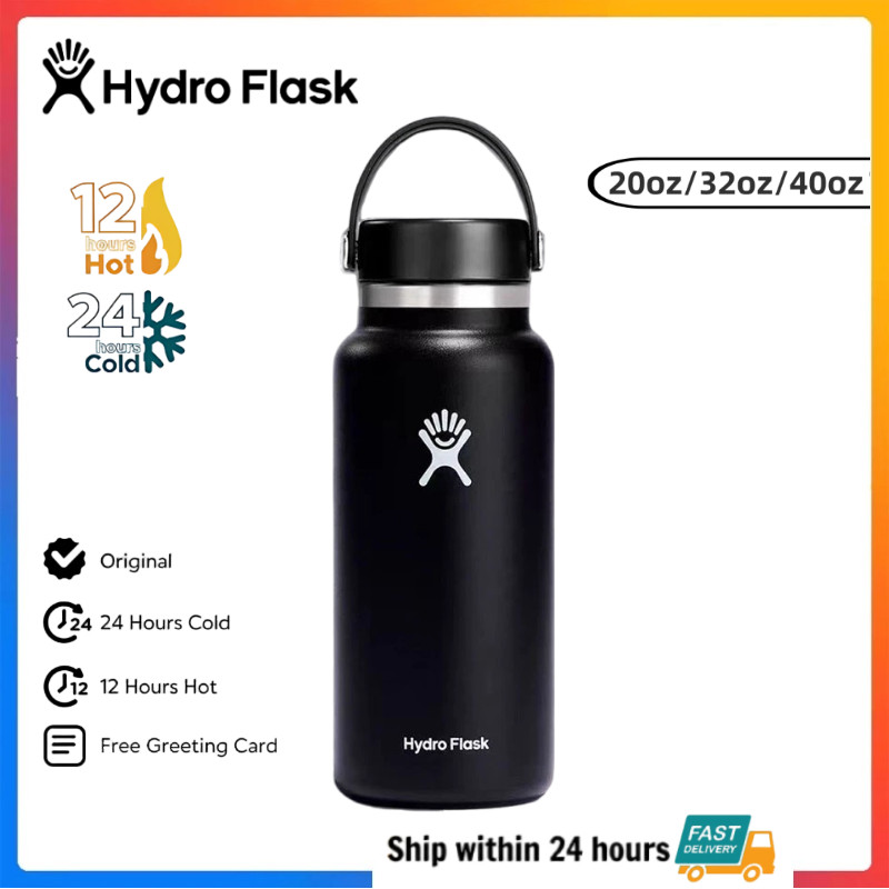 Hydro Flask - 20OZ 32OOZ 40OZ ฝาปากมาตรฐานแบบยืดหยุ่น ทนร้อน ทนเย็น ป้องกันการรั่วไหล น้ำหนักเบา และ