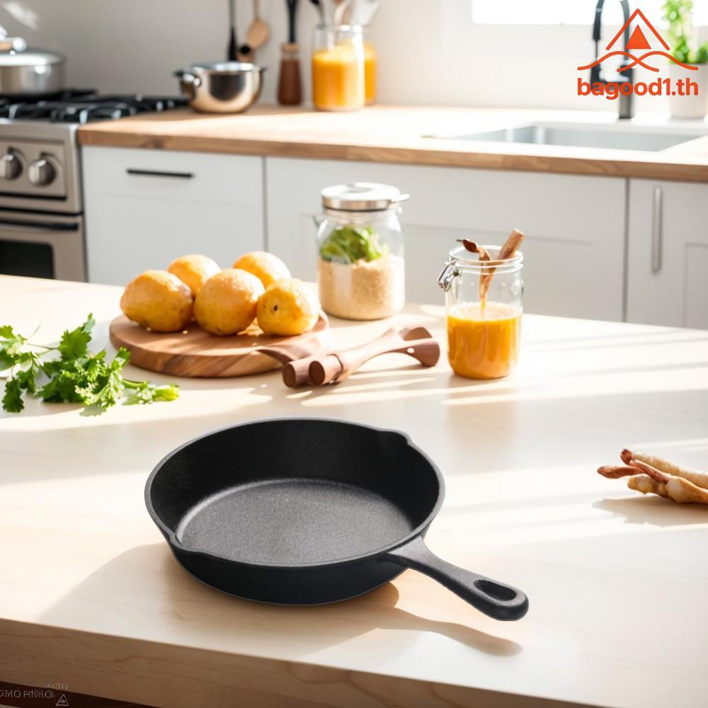 [จัดส่งในพื้นที่] กระทะเหล็กหล่อ Skillet Nonstick Cast Iron Pot Skillet Mini Salt Flat Cooking Pan