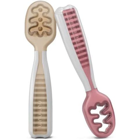 NumNum Baby Spoon Set, Baby Essentials Pre-Spoon Goutensils for 6+ Month, First Stage Self-Feeding S