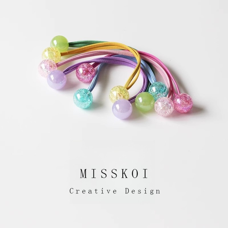 MISSKOI Ice Heart รูปแบบผม Tie High-End ผม Tie ที่คาดผม High-End Head Tie หางม้ายาง Band
