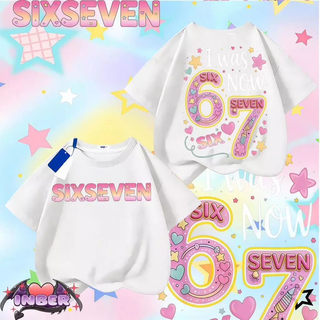 ครึ่งราคา ผ้าฝ้ายแท้ 100% ซีรี่ส์มีมสุดฮิต SIX-SEVEN พิมพ์ลายคุณภาพสูง สไตล์เกาหลีเรียบง่าย ซีรี่ส์ลายใหญ่ เหมาะสำหรับทุ
