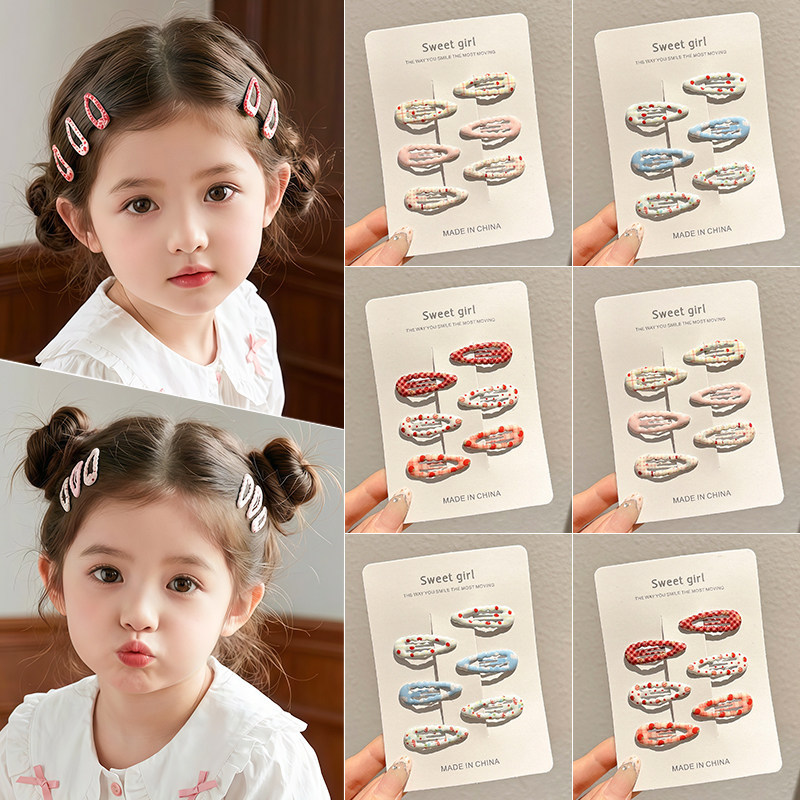 เด็ก Dopamine Water Drop Polka Dot Hairpin เครื่องประดับผมสำหรับเด็ก ใช้งานได้กับผมหน้าม้าและผมหักด้านข้าง