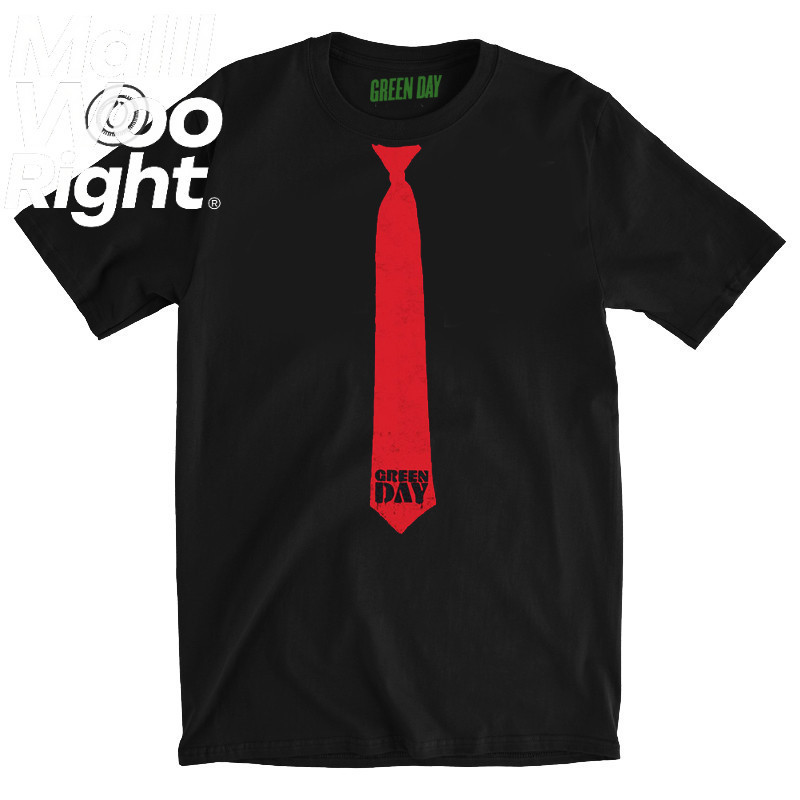 (จัดส่งตลอด 24 ชั่วโมง) เสื้อยืดสีดํา Green Day Tie