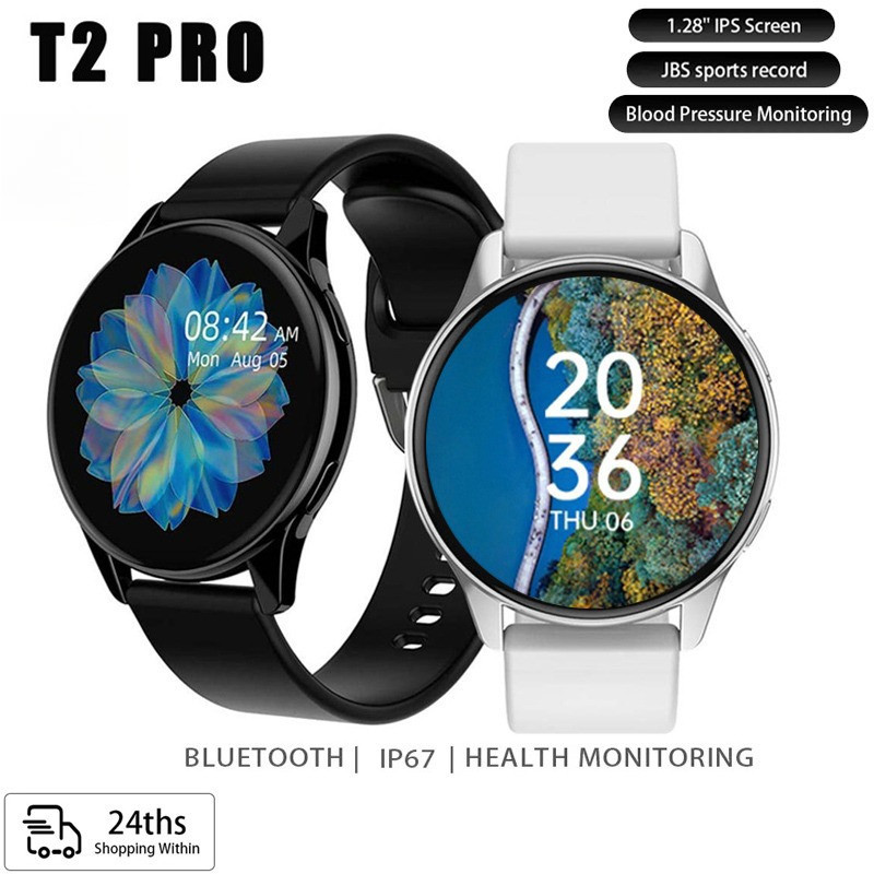 สมาร์ทวอทช์ Galaxy Watch Active 2 หน้าจอสัมผัสแบบเต็ม T2 Pro สมาร์ทวอทช์บลูทูธโทร VS hello watch h12