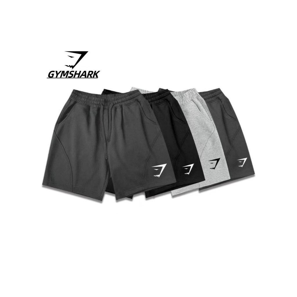 GYMSHARK กางเกงขาสั้นผู้ชายสไตล์อเมริกันย้อนยุค ทำจากผ้าฝ้าย สวมใส่ได้ทั้งในและนอกฟิตเนส