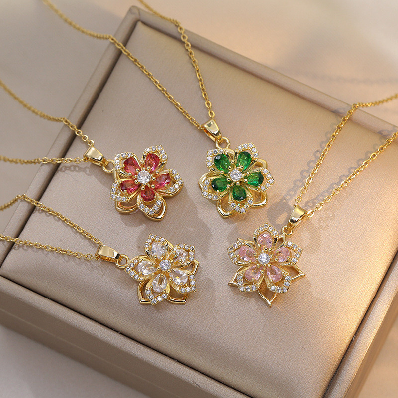 สร้อยคอ Bauhinia Zircon สไตล์ดอกไม้ใหม่