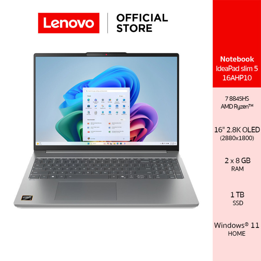 [ผ่อน 0%]Lenovo IdeaPad Slim 5 16AHP10(83HW0002TA)Notebook Ryzen 7-8845HS 16GB SSD 1TB 16 2.8K OLED
