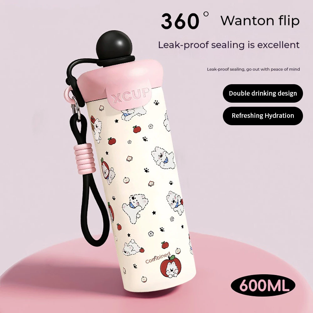 【ของแถมฟรี】แก้วเก็บความร้อนสแตนเลส 600 มล. ความจุขนาดใหญ่ พกพาสะดวก พร้อมหลอดดูด thumbnail 5