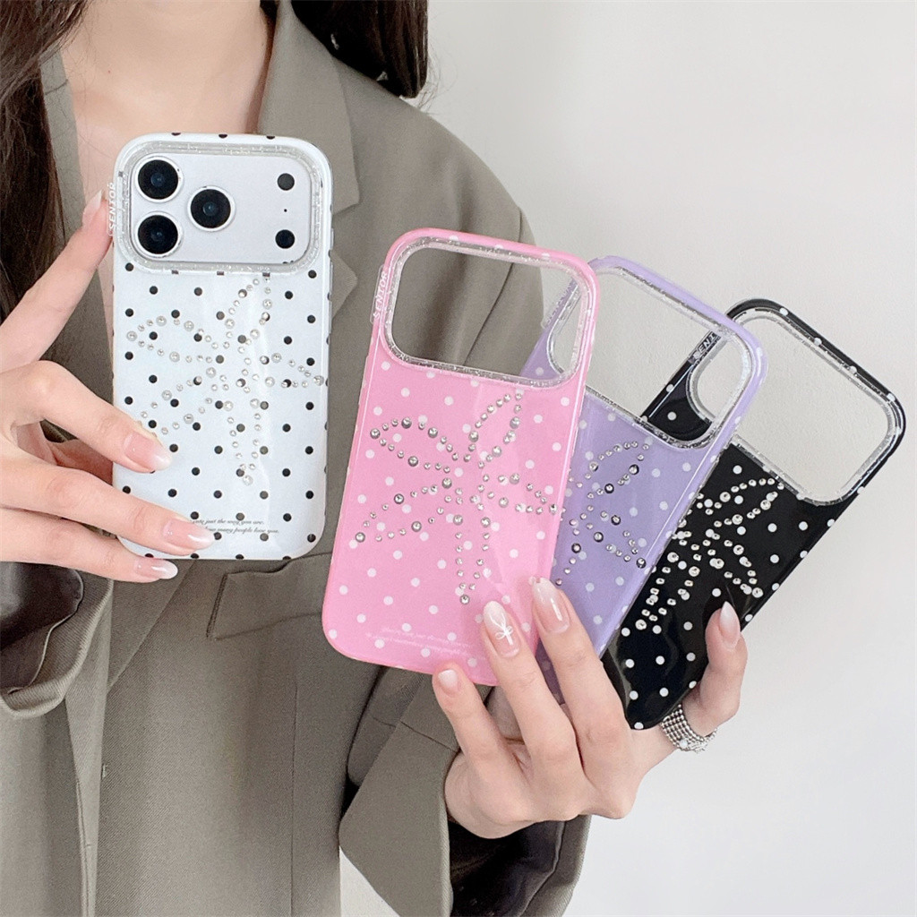 สําหรับ iphone Case 17 Pro Max 16 Pro Max 15 Pro Max เคสโทรศัพท์ดอกไม้เพชรแบบรวมทุกอย่าง