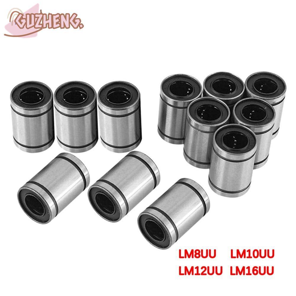 GUZHENG บูชเหล็กโครเมียมสําหรับเครื่องพิมพ์ CNC Part LM8UU LM10UU LM12UU LM16UU