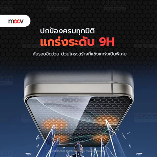 [แพ็คส่ง 1 วัน] Moov FG04 ฟิล์มกระจก สำหรับ ไอโฟน 17 Pro Max 17 Air 17e 16 Pro 16e 15 Plus 14 13 ฟิล์มใส กันมอง