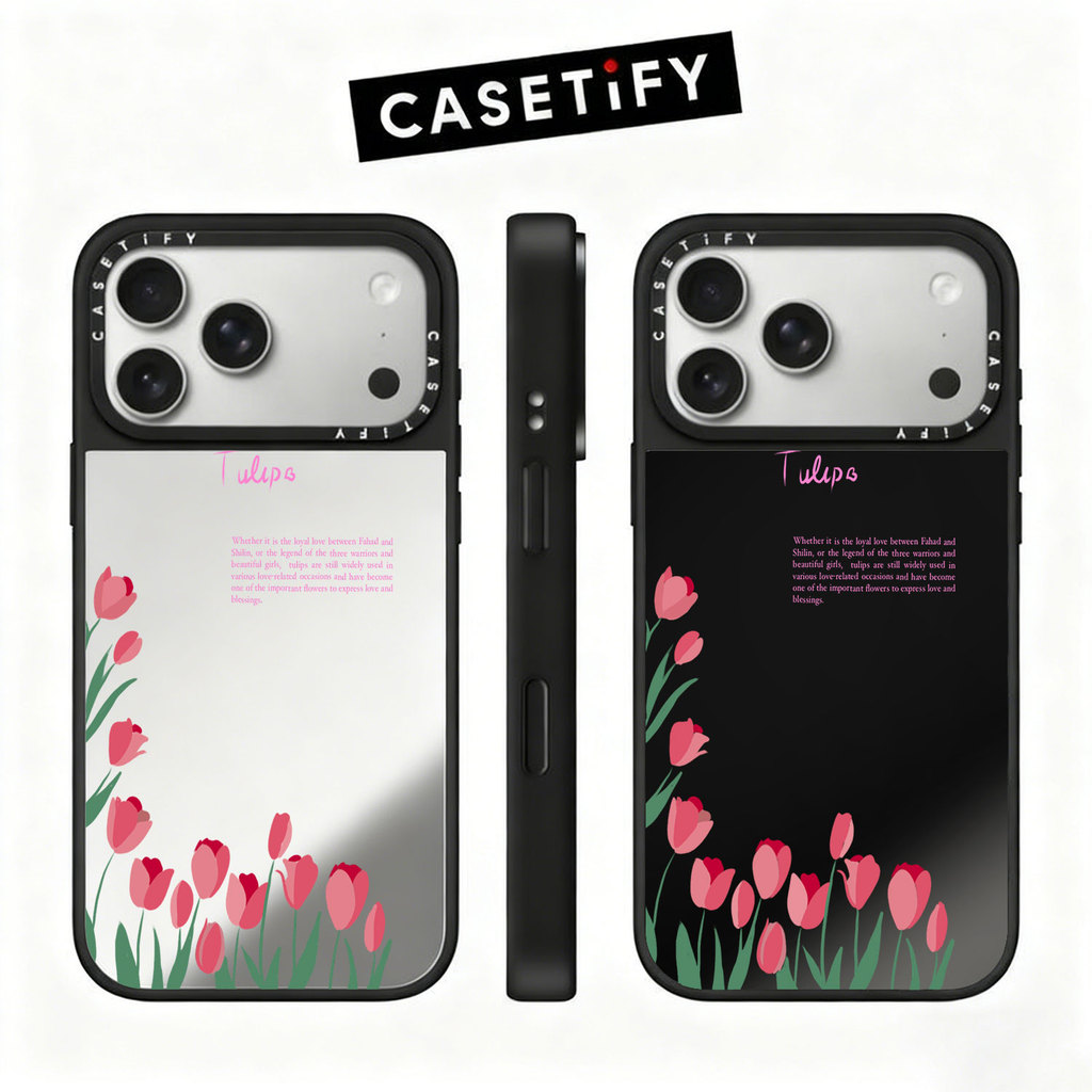 Pink Tulip Cartoon Trend Brand Case Mirror Magnetic Case Phone Case CH274
