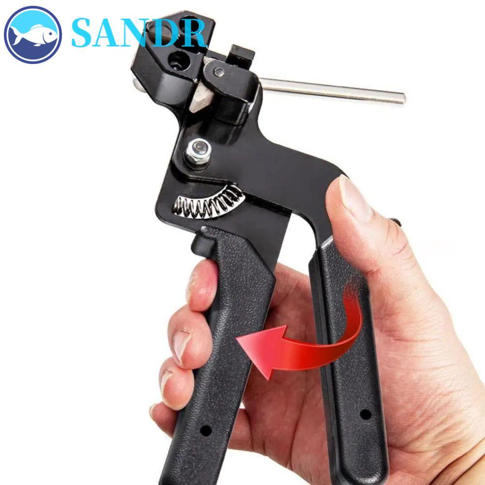SANDR Cable Tie คีมโลหะ, สแตนเลส Self-Locking Cable Tie Crimper คีม, เครื่องตัดซิปปรับ Crimper Tensi
