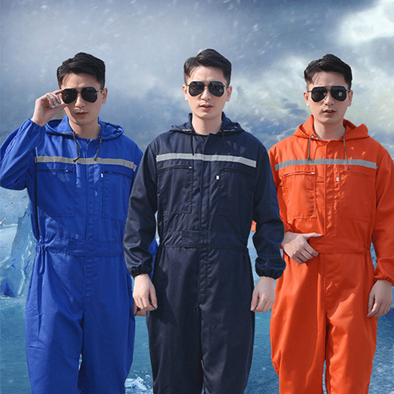 🛒ชุดหมีช่าง ชุดป้องกันงานชิ้นเดียว แถบสะท้อนแสง กันฝุ่นและทนต่อการสึกหรอ ระบายอากาศได้ M-3XL!!
