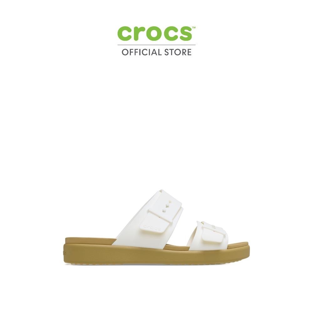 CROCS รองเท้าแตะผู้หญิง BROOKLYN BUCKLE LOW LOW รุ่น 211215-00O - CHALK/TAN