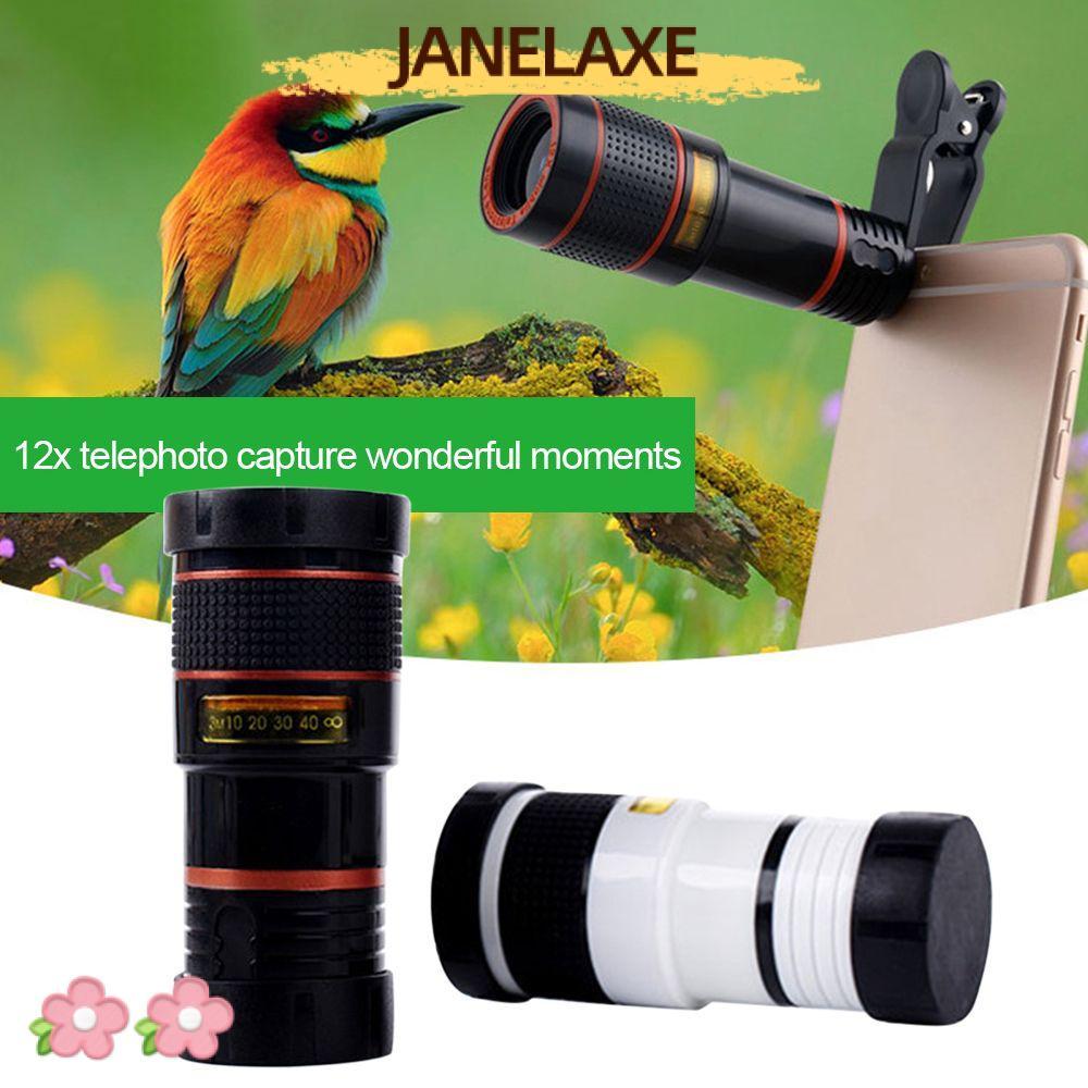 JANELAXE932JN เลนส์โทรศัพท์เทเลโฟโต้ 8X/12X สําหรับโทรศัพท์มือถือประเภทส่วนใหญ่ซูมออปติคัลสากล
