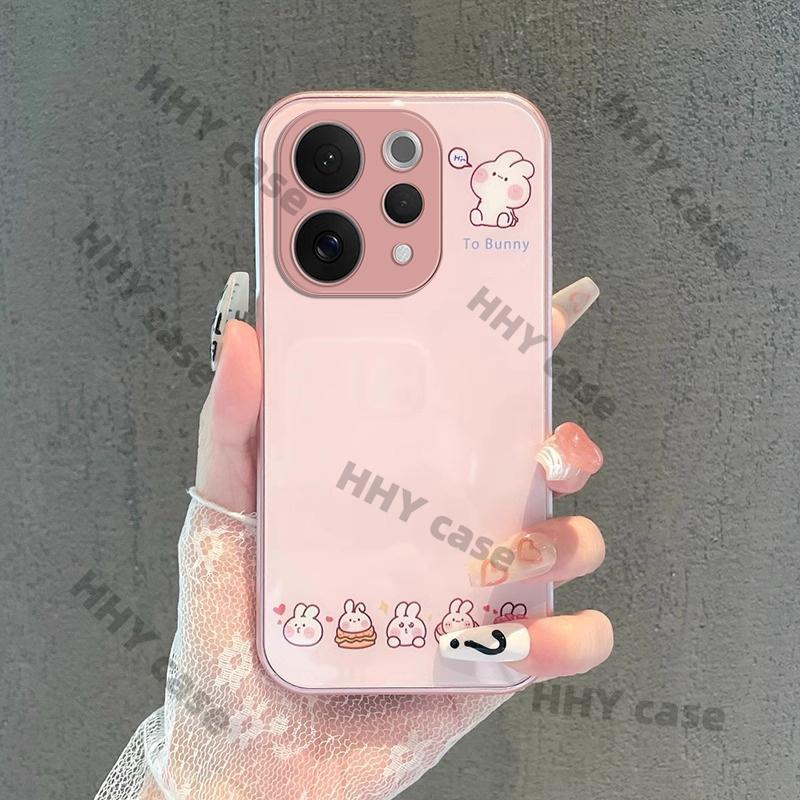 เคส Vivo V70 5G เคส กรณีกระต่ายกันกระแทกเคสโทรศัพท์หรูหรา Liquid Glass เคสโทรศัพท์ HHY กรณี