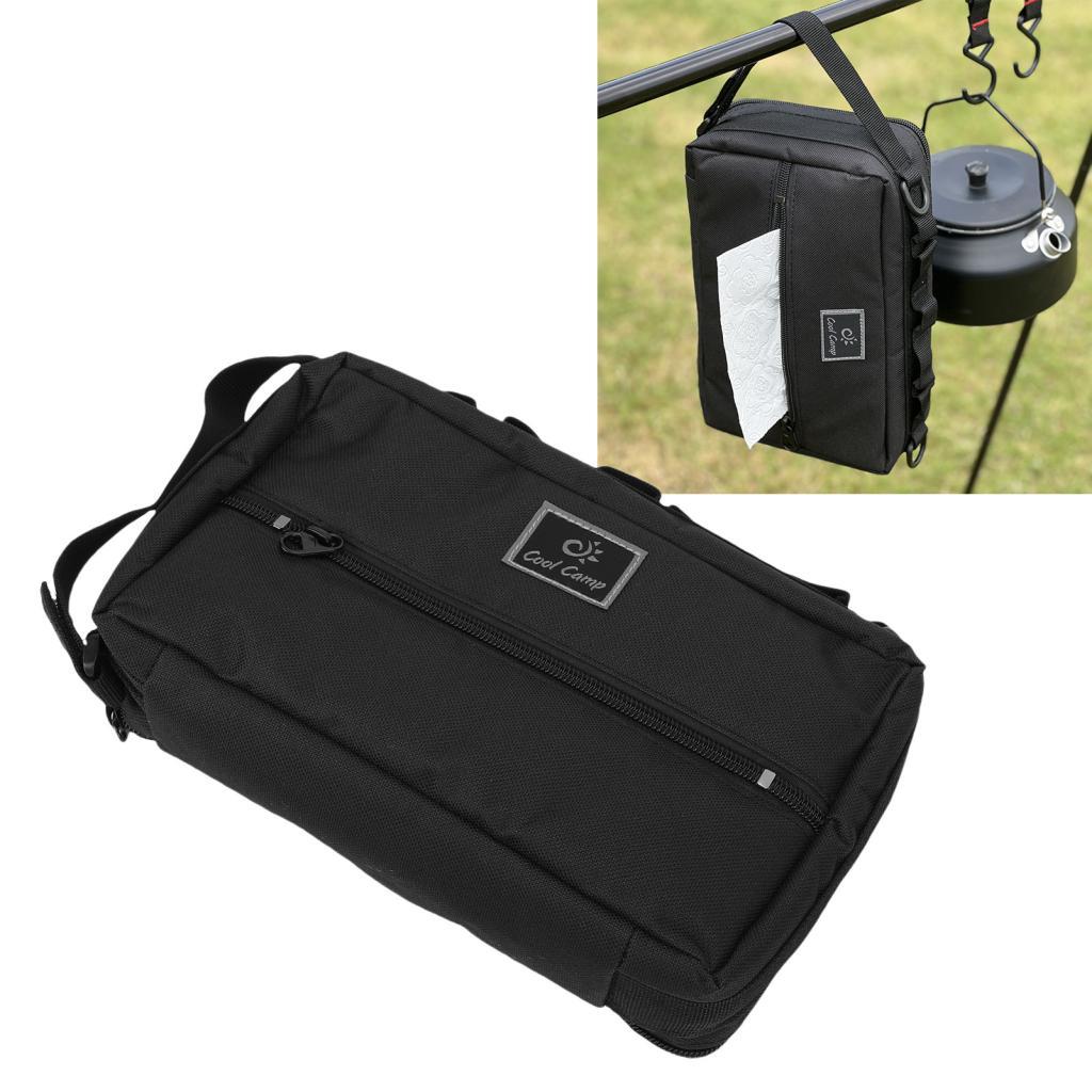 Hhihi Pssopp Camping Utensils Bag Water Proof Oxford ผ้าแขวน Organizer หลายกระเป๋าสําหรับบาร์บีคิวกล