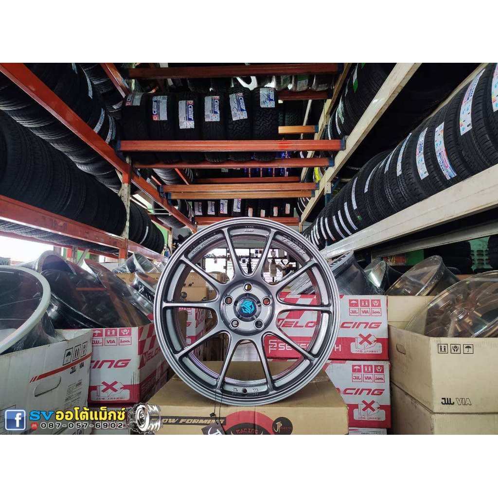 TC105X ขอบ18/5H114 กว้าง8.5 ET35 สีเทากัน (ราคาชุด4วง)