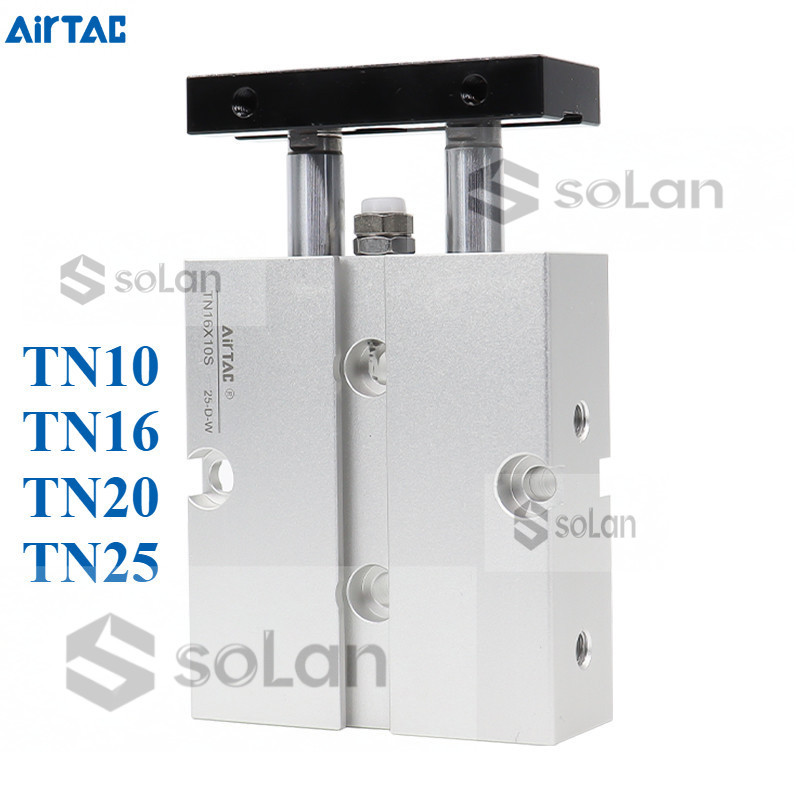 AirTac Dual แกน Dual Guide Rod กระบอก TN10/TN16/TN20/TN25X10X20x25X30x35x40x45x50-S