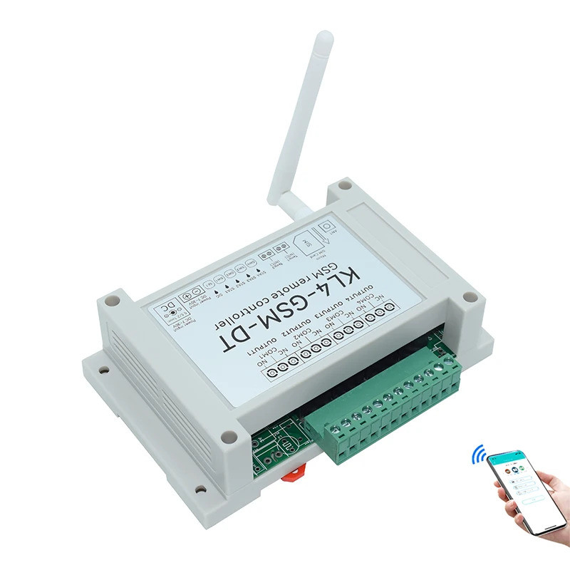 4 ช่องรีเลย์สวิทช์โมดูล GSM Alarm SMS Controller KL4-GSM พร้อม Power Failure Alert อุปกรณ์เสริม