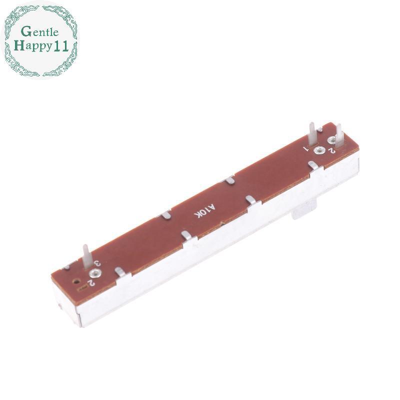 GentleHappy 88 มม. 3-Pin Single Potentiometer A10K B10K ตรงสไลด์ Potentiometer Mono Channel Mixer Fa