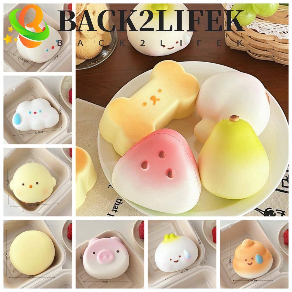 BACK2LIFEK ของเล่นบีบผลไม้, อาหารผลไม้จําลองการ์ตูน Fidget ของเล่น, Soft Sensory TPR สุนัขผลไม้ของเล่นหยิกปฏิบัติโจ๊ก