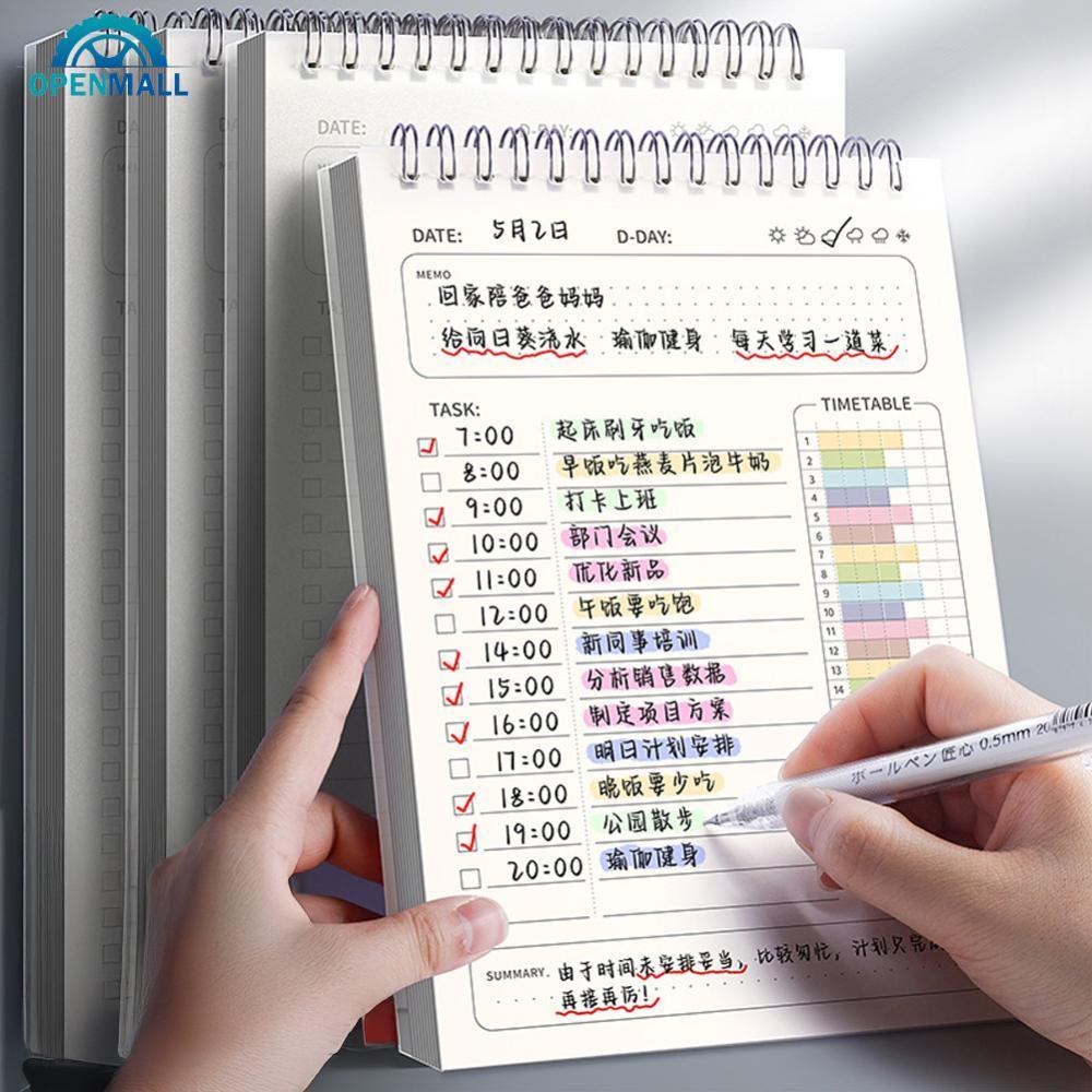 OPENMALL A5 Planner Agenda Spiral Notebook Daily Plan To Do List Notepad 160 หน้าหนา Coil Bound Sche