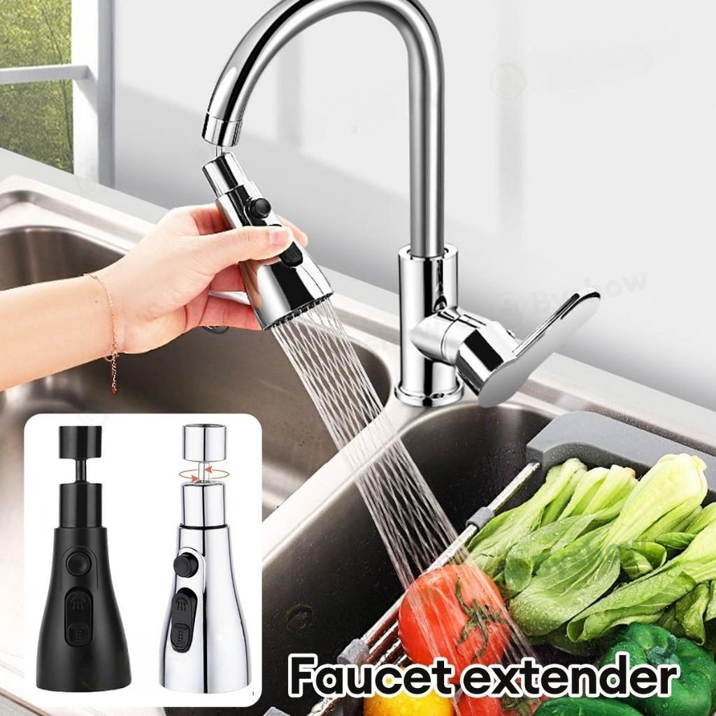 Faucet Extender ก๊อกน้ำห้องน้ำ 360 °หมุนสากล 3 ความเร็วปรับอ่างล้างจานเครื่องพ่นสารเคมี