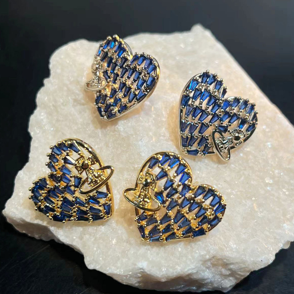 ต่างหูแฟชั่นหรูหรา Sapphire ทรงหัวใจ ออกแบบใหม่ สไตล์ High-End สำหรับทุกโอกาส