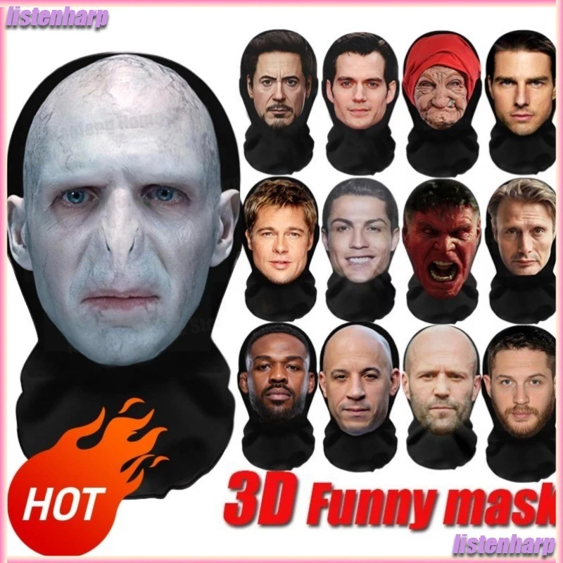 ใหม่ 3D ตลกคนดัง Face Mask สําหรับบทบาทเล่น Masquerade Lord Voldemort เครื่องแต่งกาย Dress Up Balaclava Sun UV Protection Mask Party Supplies