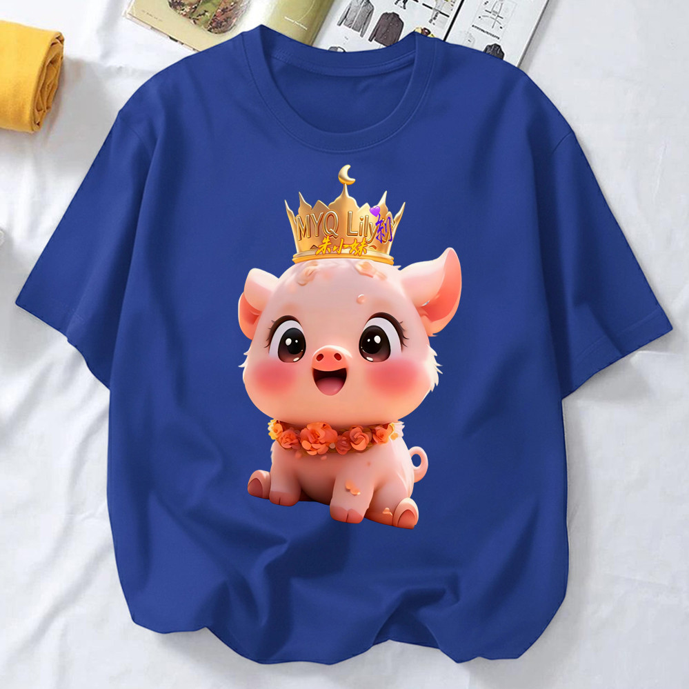 สั้นน่ารักสบายๆ2026codteetoptt พุทธมณฑล皇冠myqueการ์ตูนแขนคอ韩国ผู้หญิงเสื้อยืดผู้หญิงเสื้อยืดเด็ก AQI2